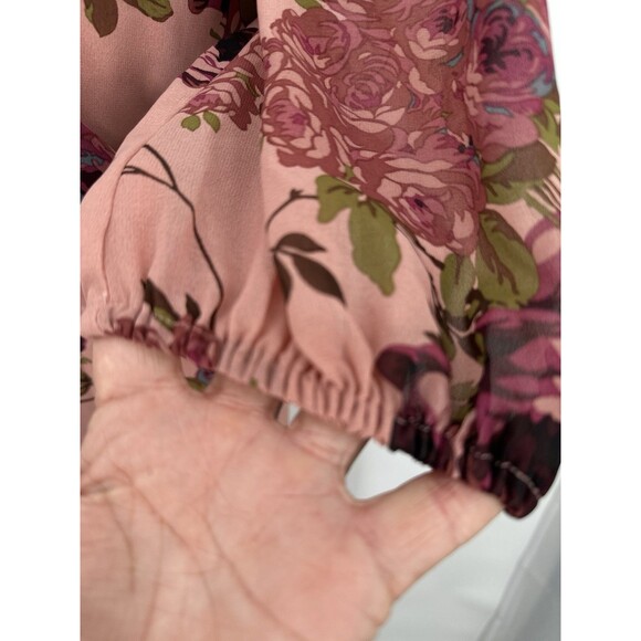 Betsey Johnson Women’s Rose Print Ruffle Cap Sleeve Wrap Midi Dress size8 - Picture 8 of 16